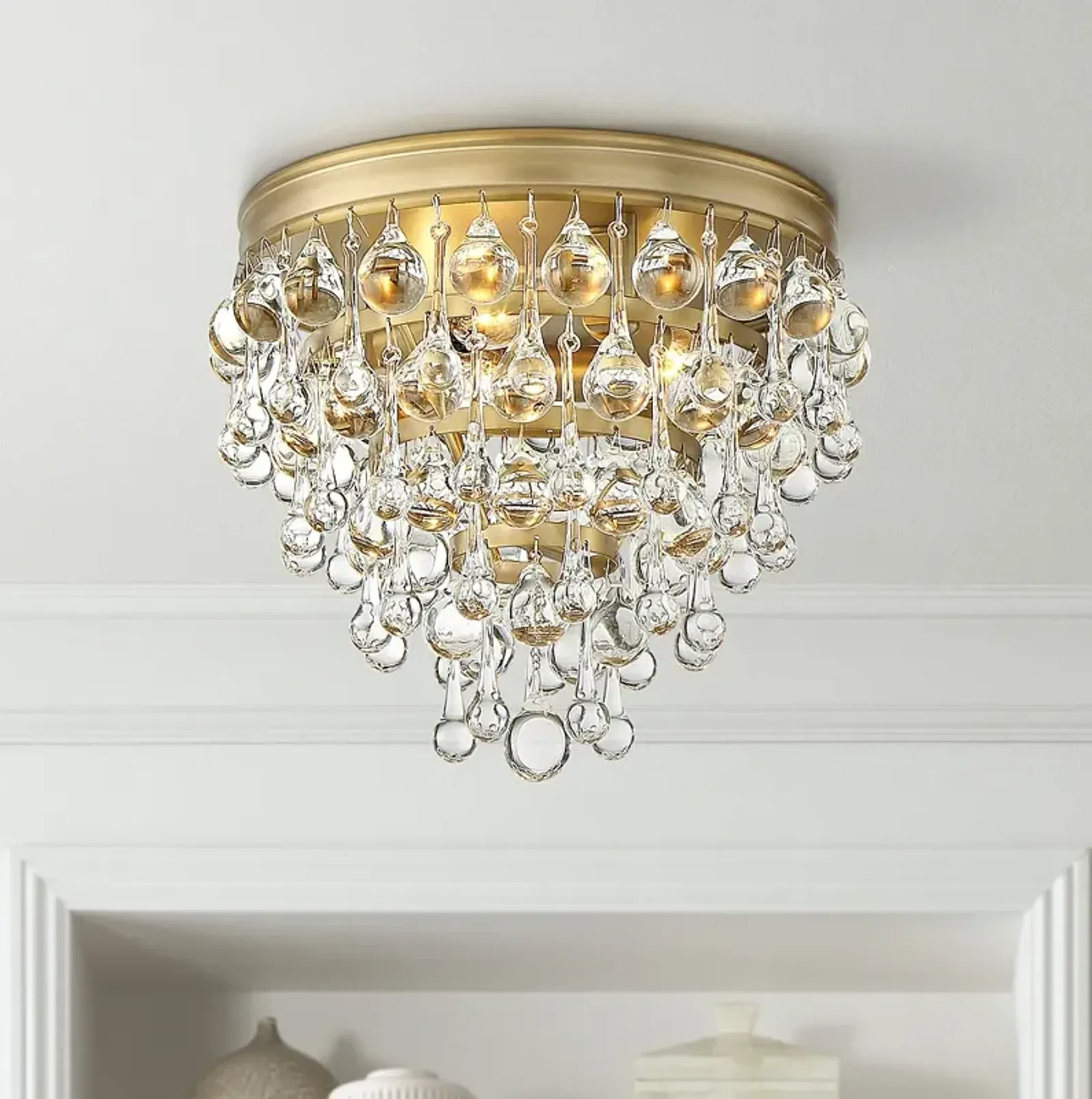 Crystorama Calypso 10" Wide Vibrant Gold Ceiling Light