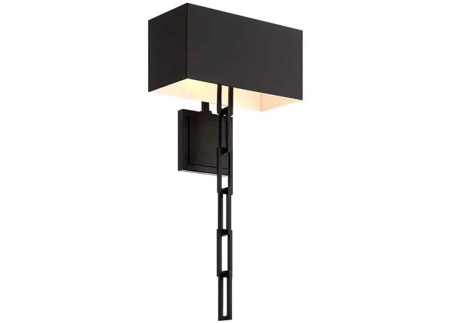 Crystorama Alston 24 1/2"H Matte Black and White Wall Sconce