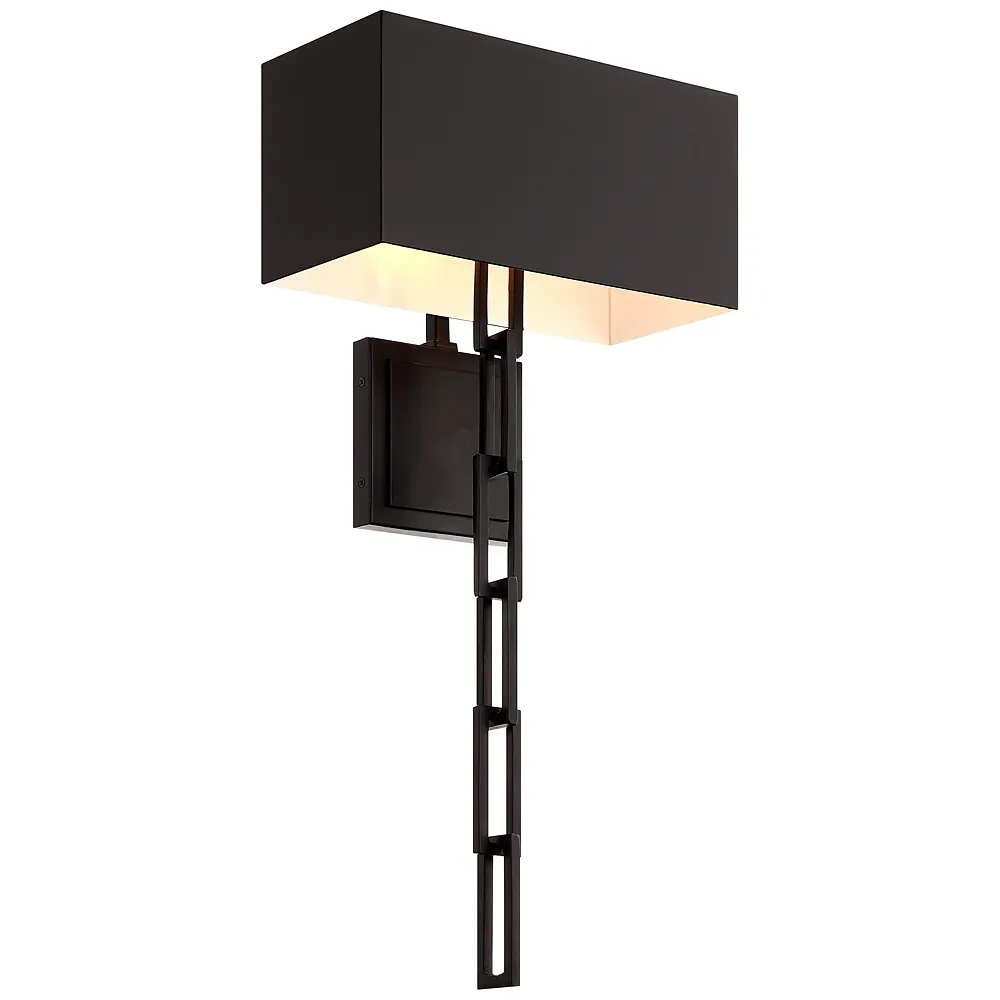 Crystorama Alston 24 1/2"H Matte Black and White Wall Sconce