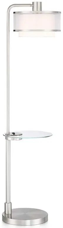 Possini Euro Vogue 60" Modern Tray Table and USB Floor Lamp