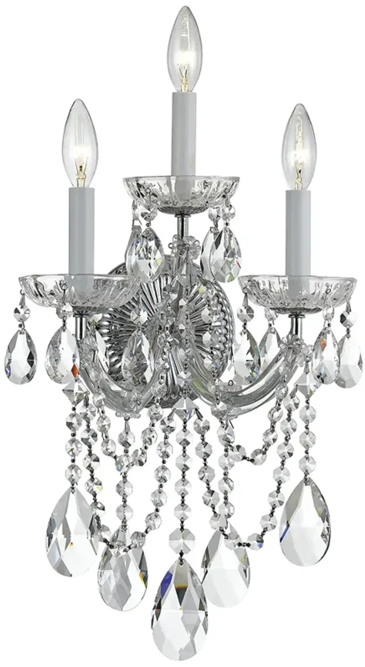 Maria Theresa 22" High Polished Chrome 3-Light Wall Sconce