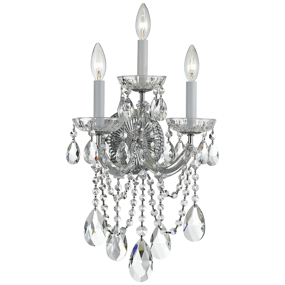 Maria Theresa 22" High Polished Chrome 3-Light Wall Sconce