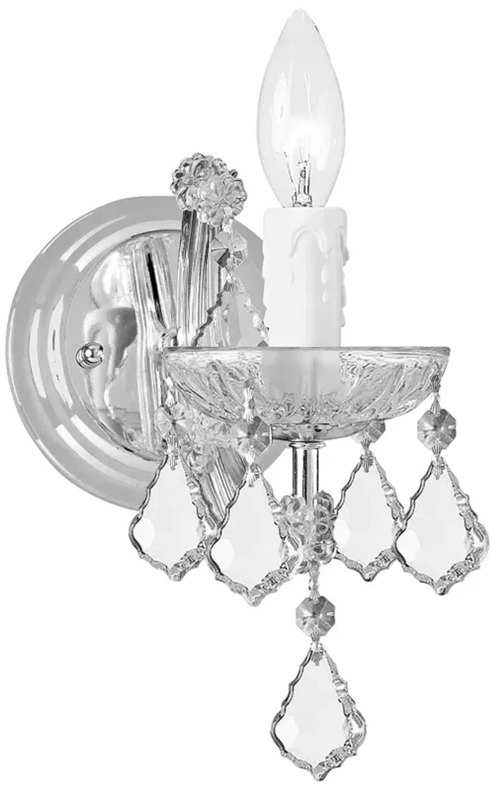 Crystorama Maria Theresa 9" High Polished Chrome Wall Sconce