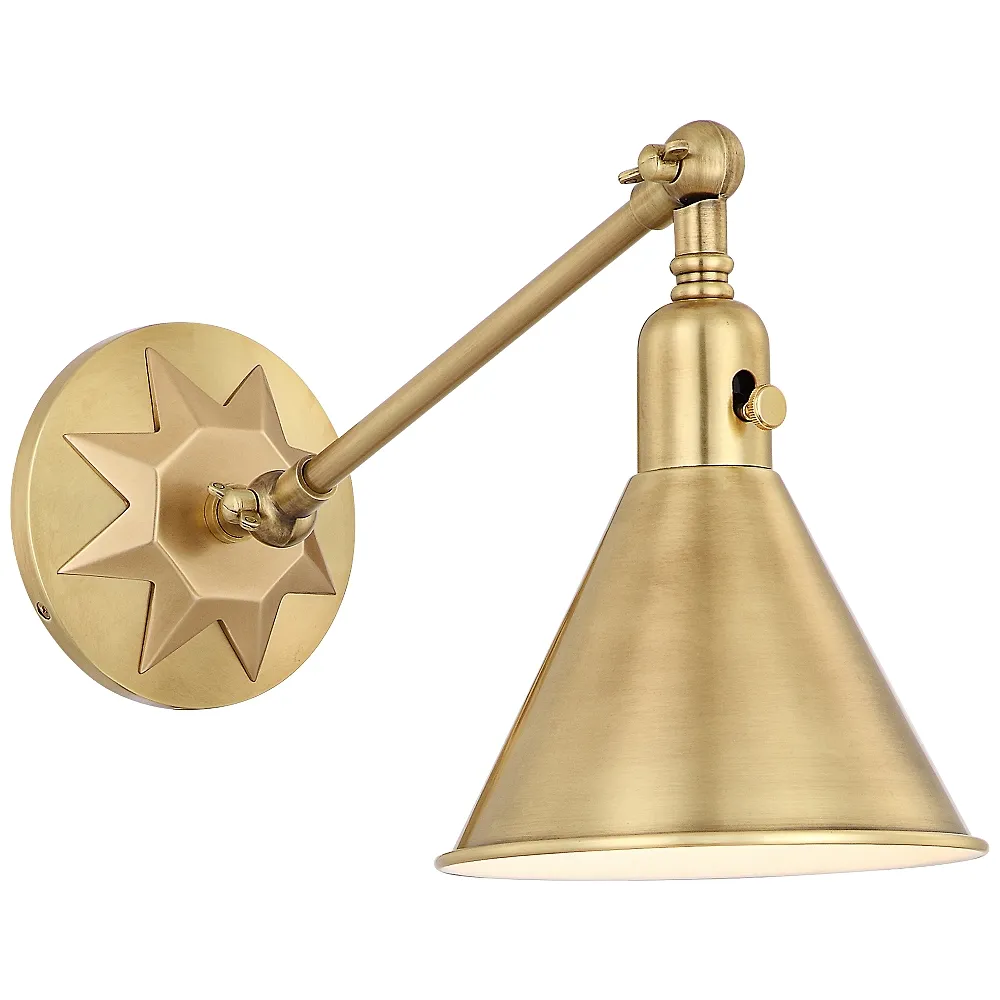 Crystorama Morgan 7" High Aged Brass Wall Sconce