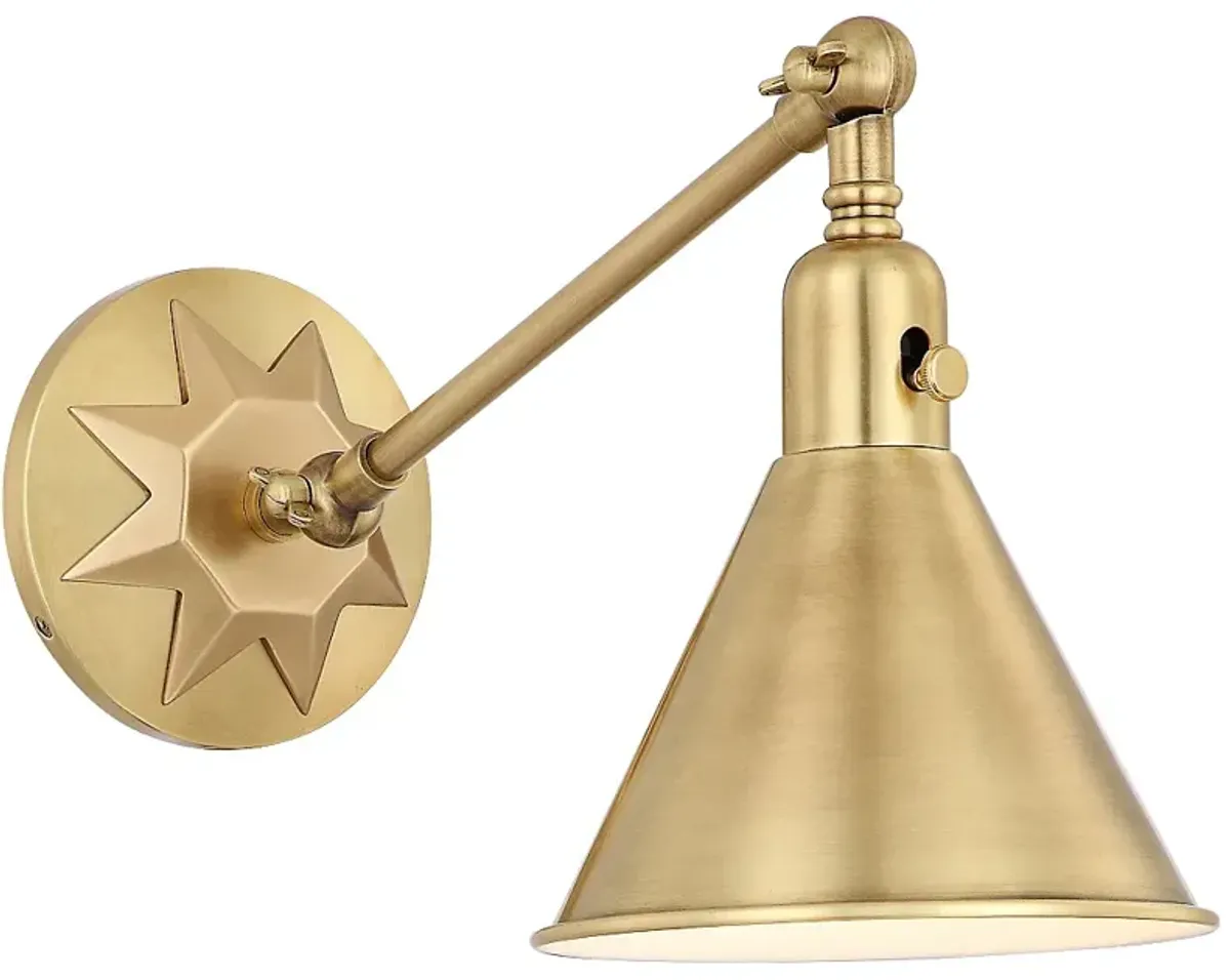 Crystorama Morgan 7" High Aged Brass Wall Sconce