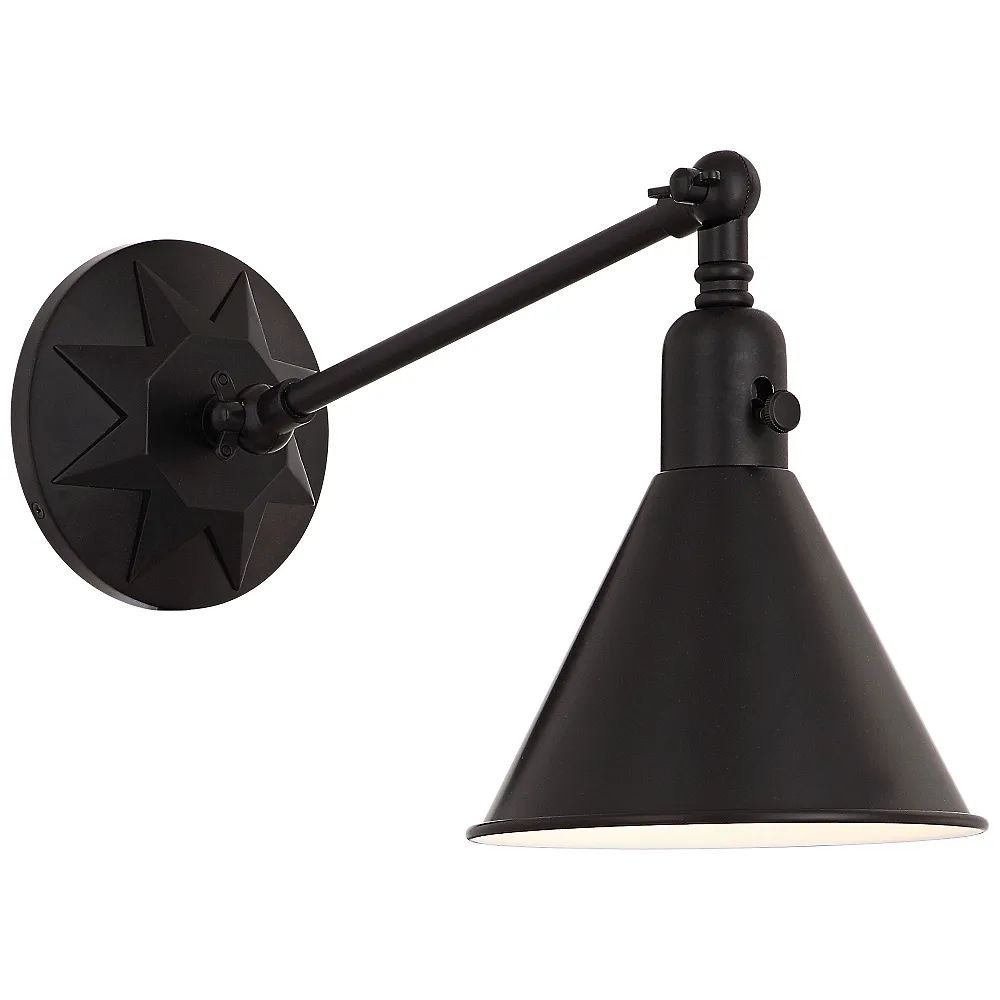 Crystorama Morgan 7" High Matte Black Wall Sconce