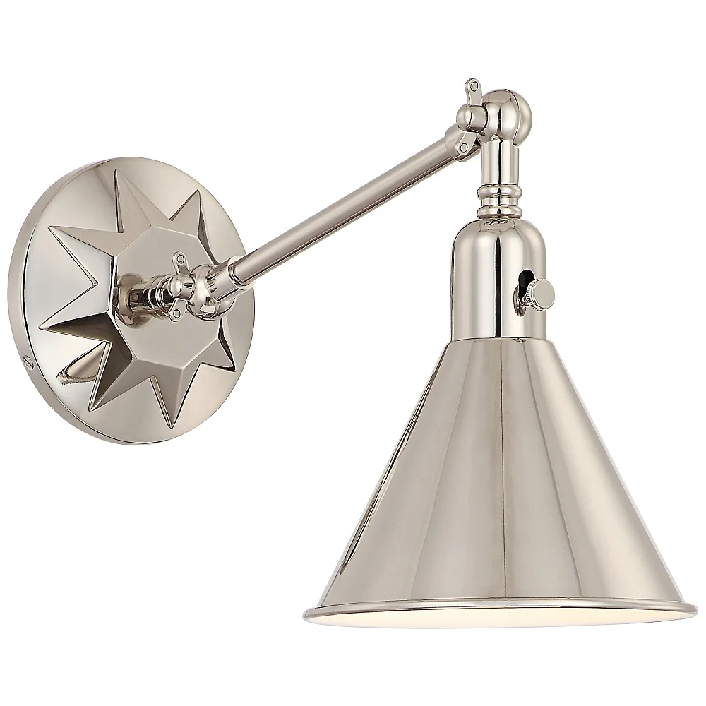 Crystorama Morgan 7" High Polished Nickel Wall Sconce