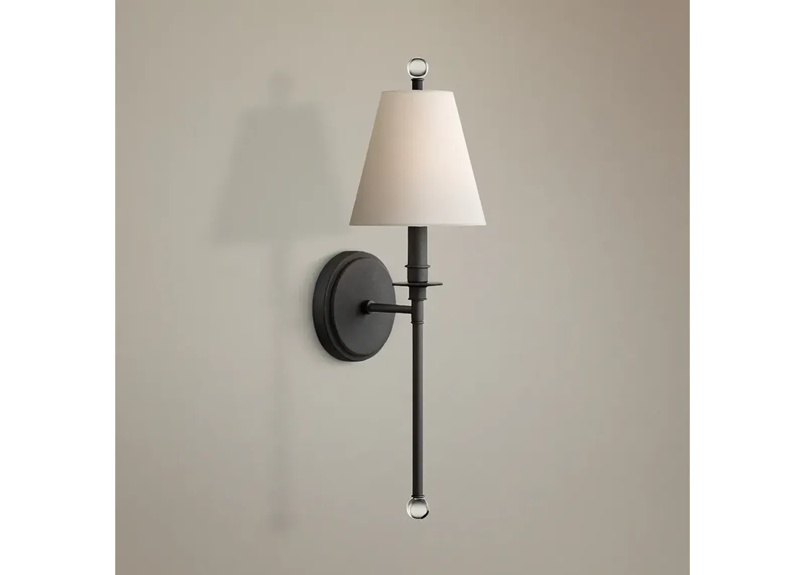 Crystorama Riverdale 14 1/2" High Black Forged Wall Sconce