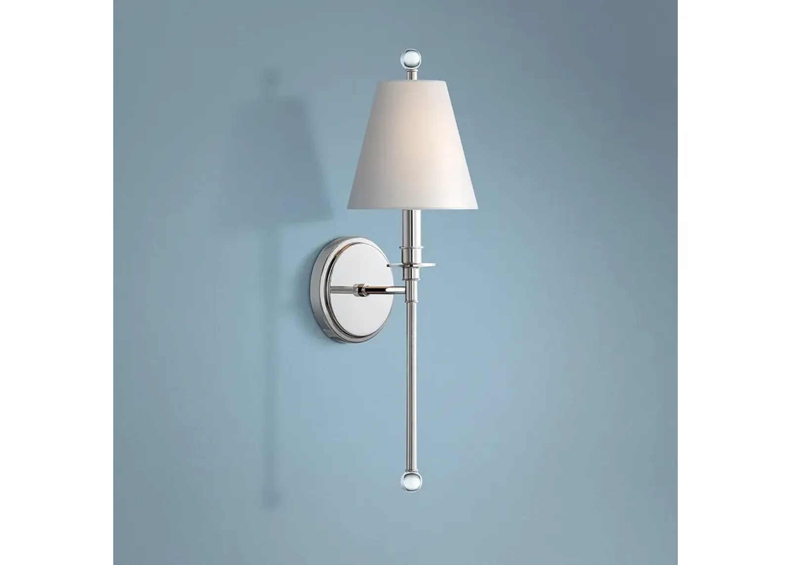 Crystorama Riverdale 14 1/2"H Polished Nickel Wall Sconce