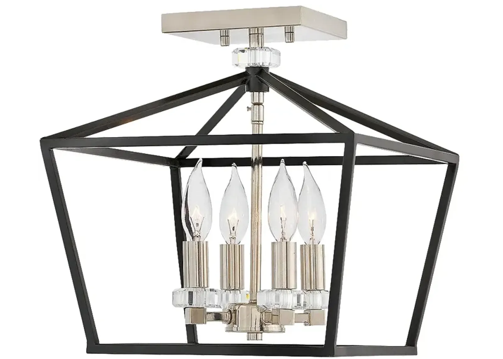 Chandelier Stinson-Medium Semi-Flush Mount-Black