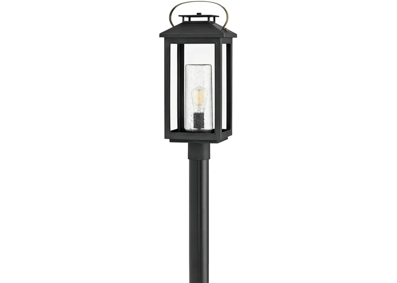 Hinkley Atwater 23" High Black Glass Outdoor Post Light