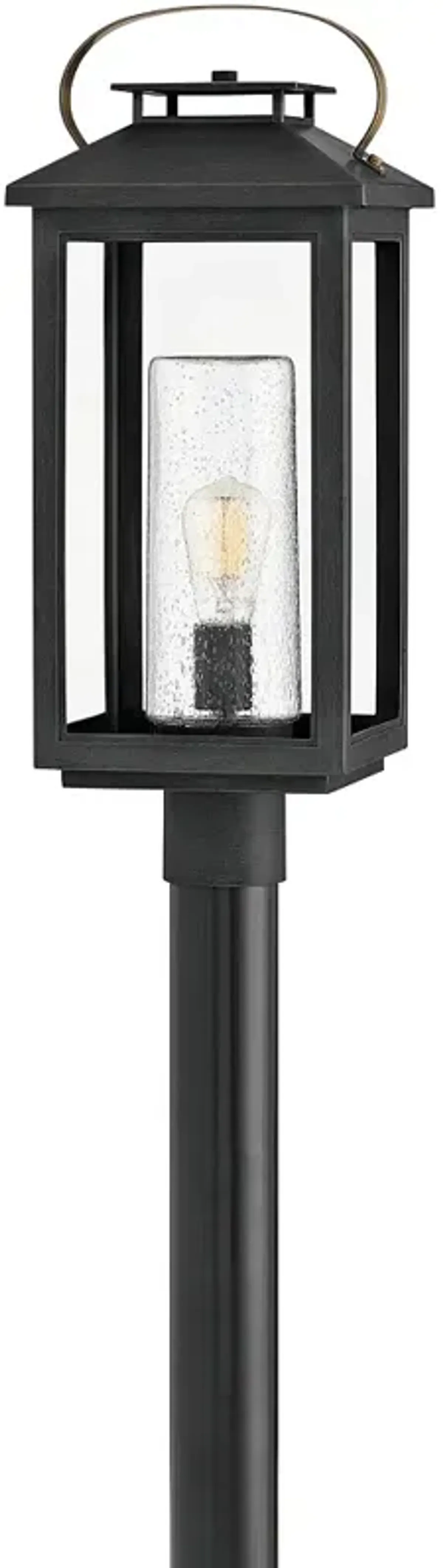 Hinkley Atwater 23" High Black Glass Outdoor Post Light