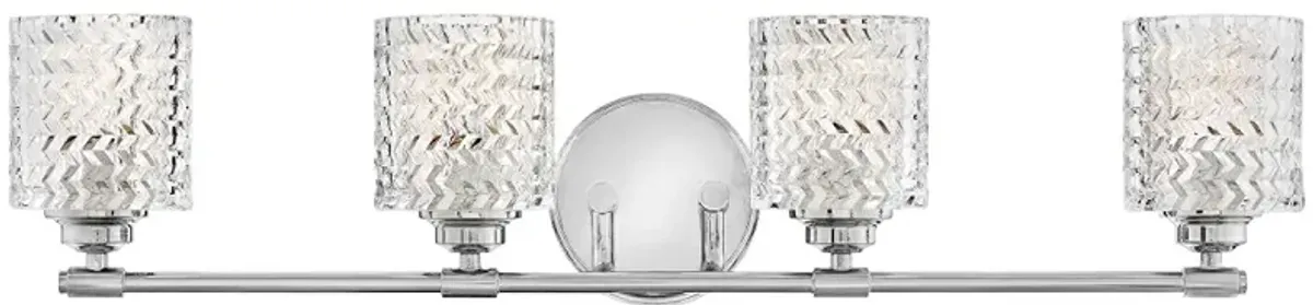 Hinkley Elle 32" Wide Chrome and Glass 4-Light Bath Light