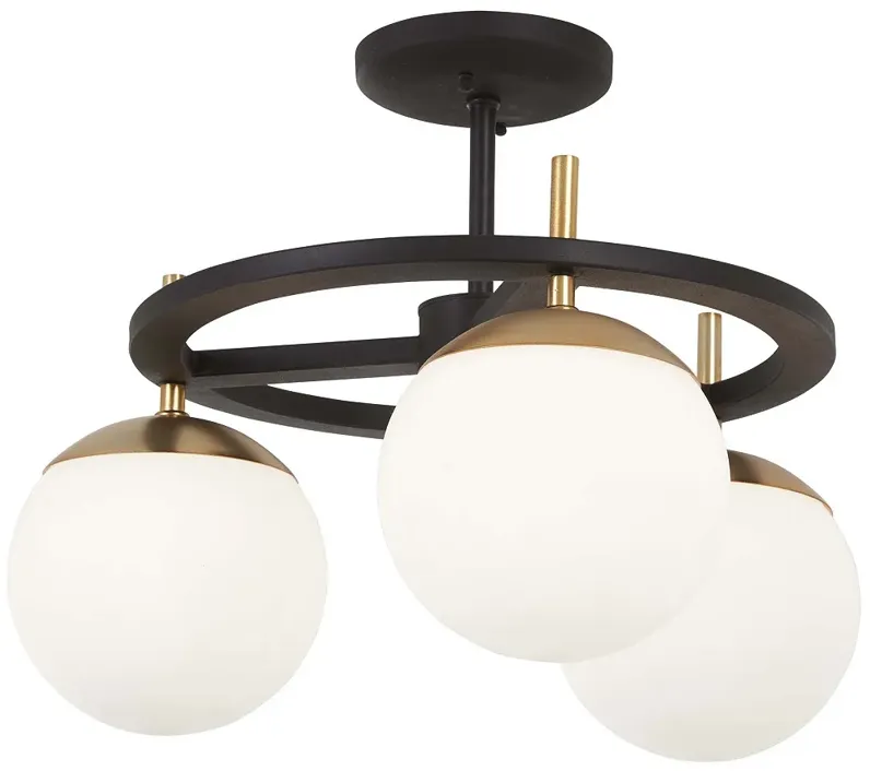 George Kovacs Alluria 18" Wide 3-Light Black and Gold Ceiling Light