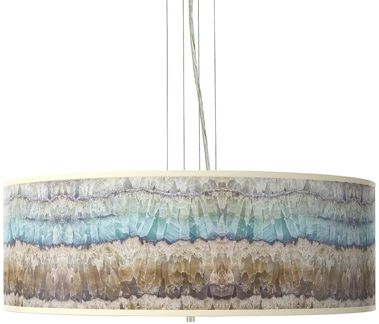Marble Jewel Giclee Gallery 24" Wide 4-Light Modern Pendant Chandelier