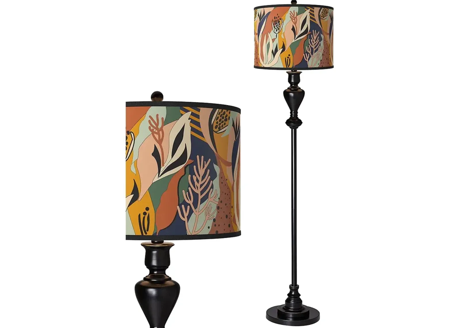 Wild Desert Giclee Glow Black Bronze Floor Lamp