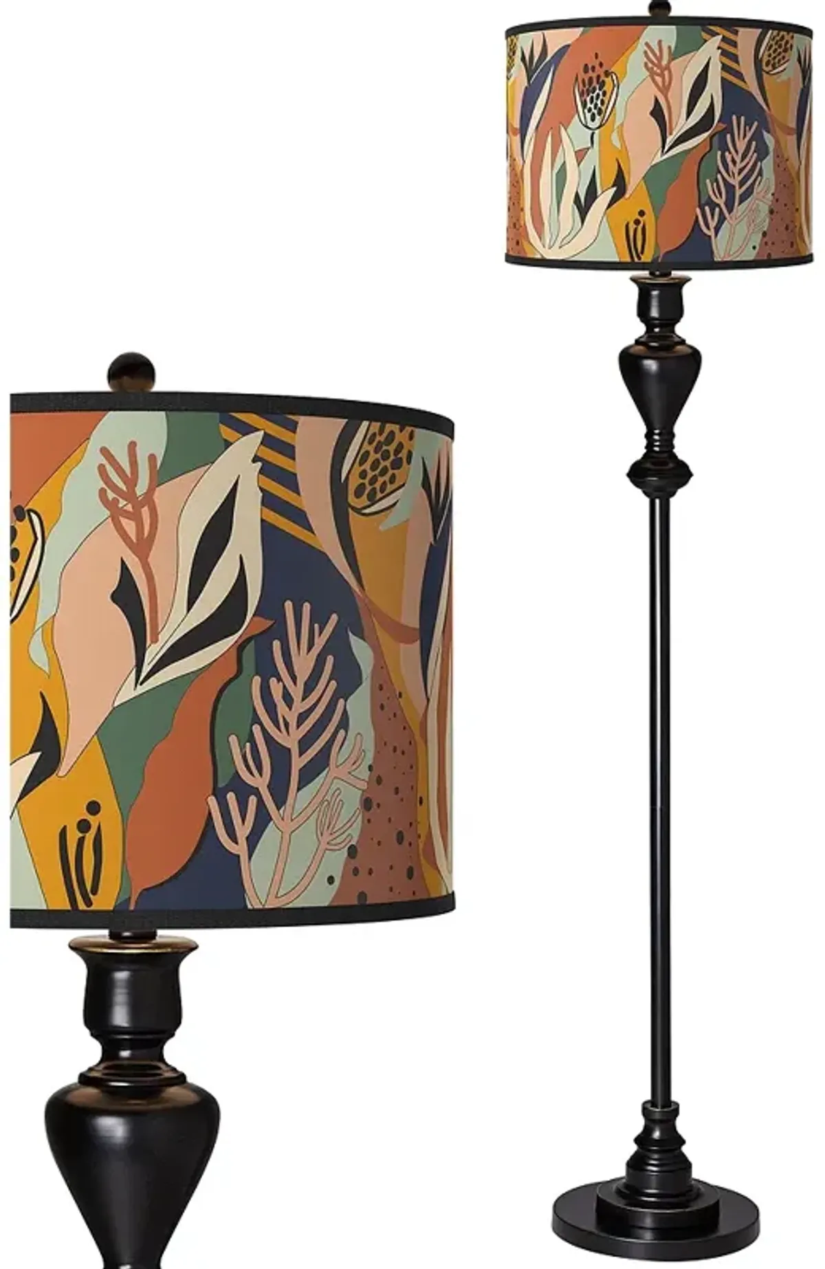 Wild Desert Giclee Glow Black Bronze Floor Lamp