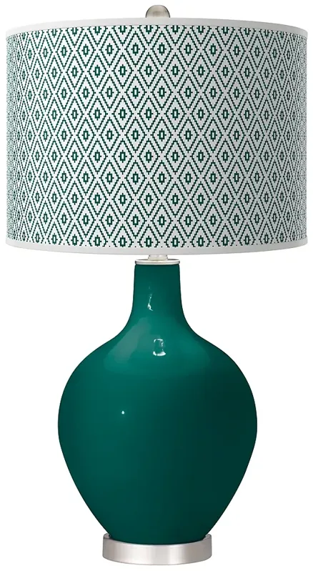 Blue Peacock Diamonds Ovo Table Lamp