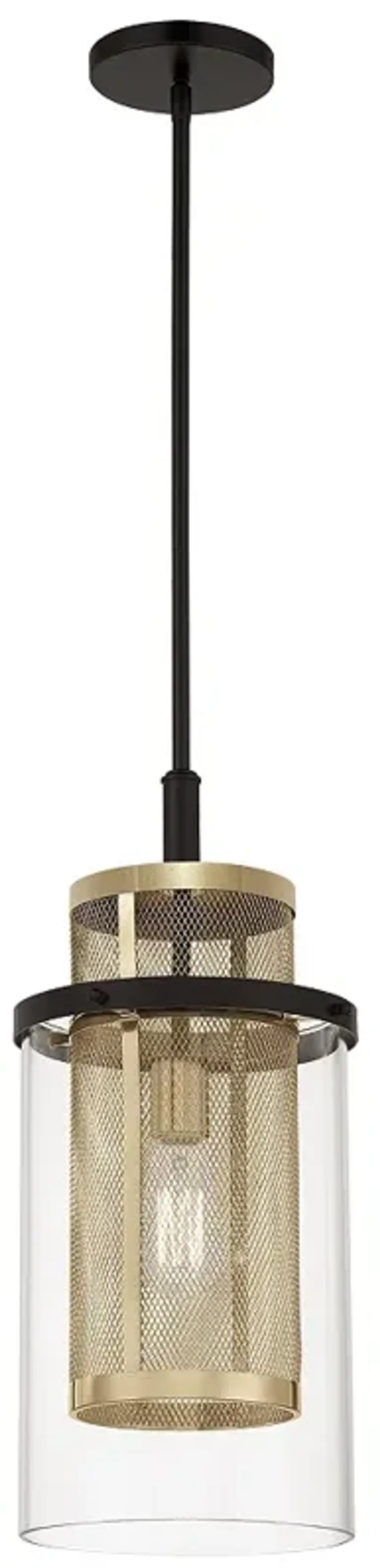 Metropolitan Soho 1-Light 9.5-in Black and Soft Brass Indoor Mini-Pendant