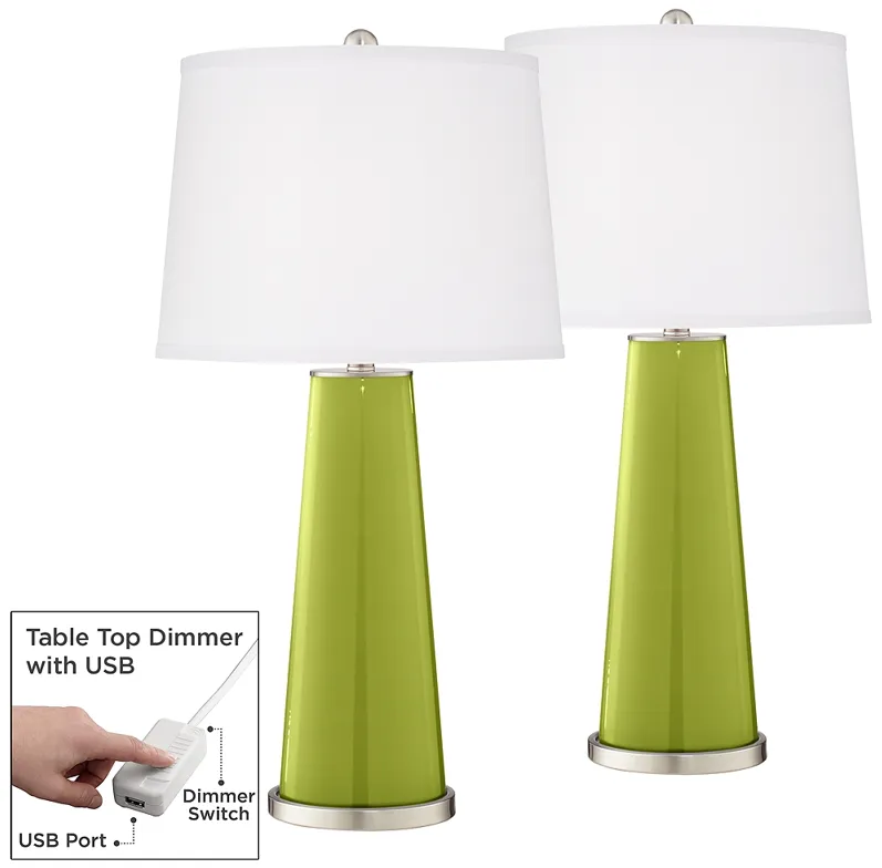 Parakeet Leo Table Lamp Set of 2 with Dimmers