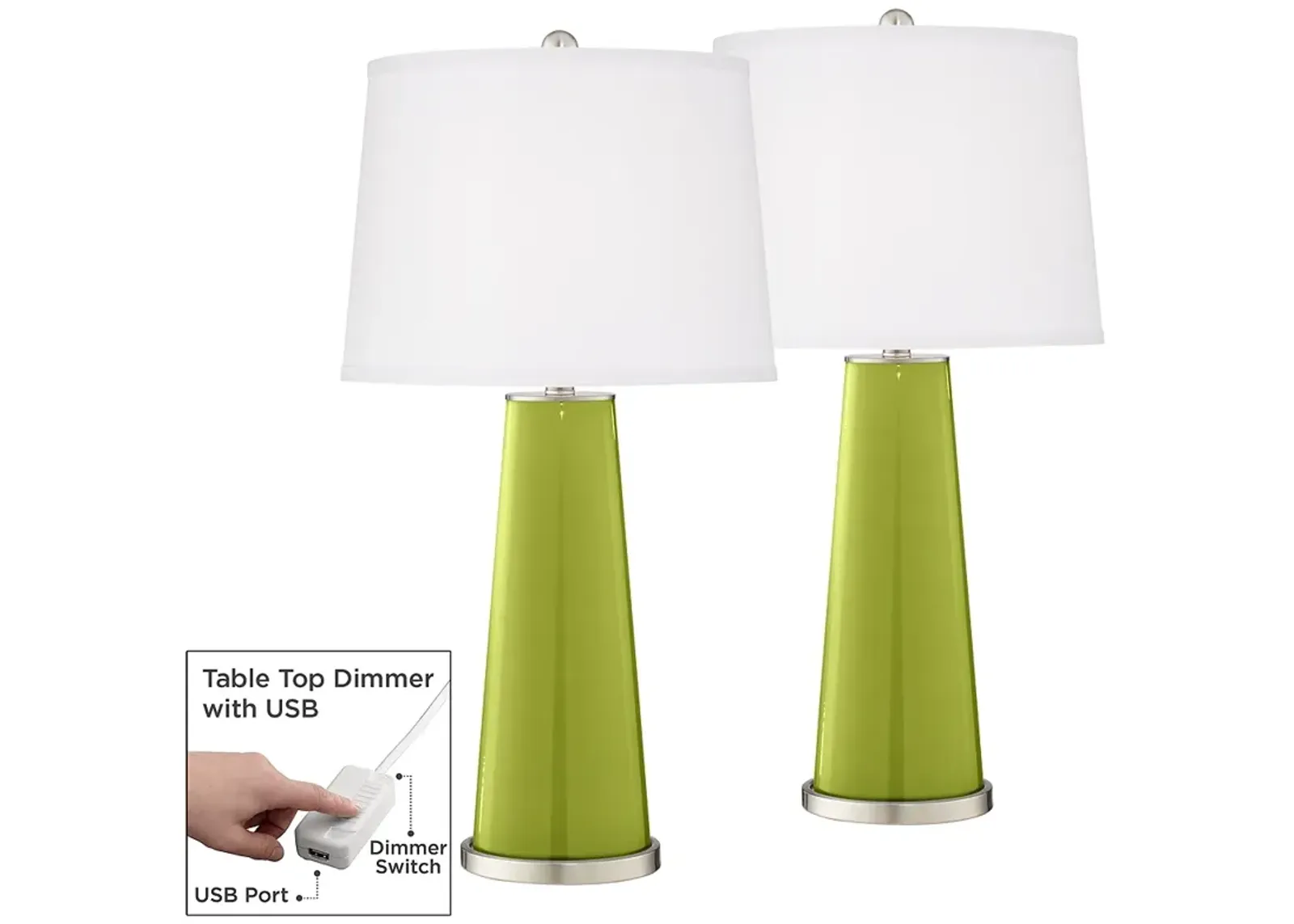 Parakeet Leo Table Lamp Set of 2 with Dimmers