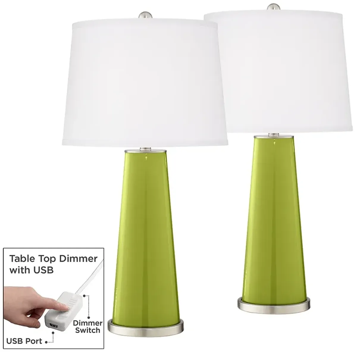 Parakeet Leo Table Lamp Set of 2 with Dimmers