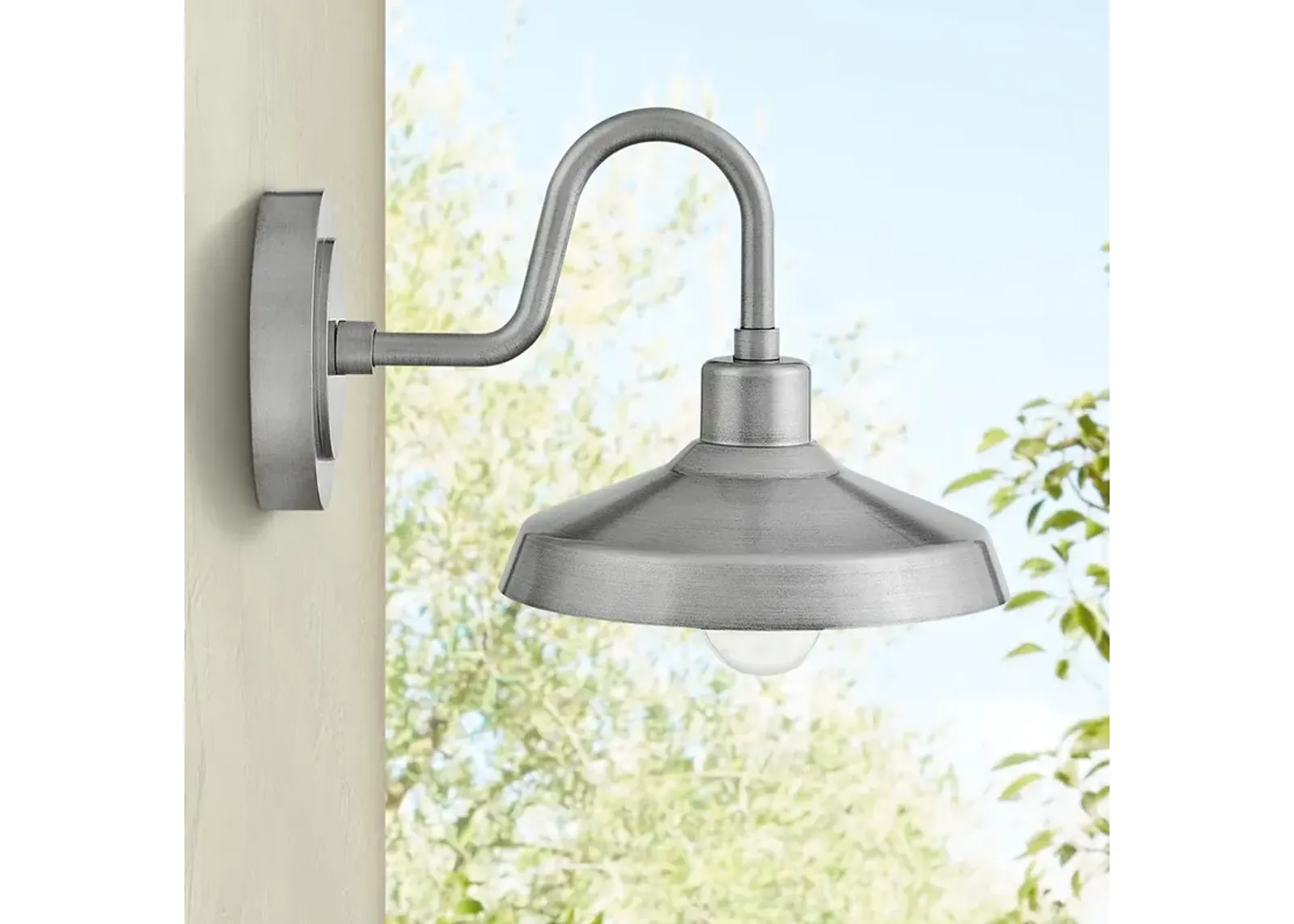 Forge 9" High Antique Brushed Aluminum Outdoor Wall Light