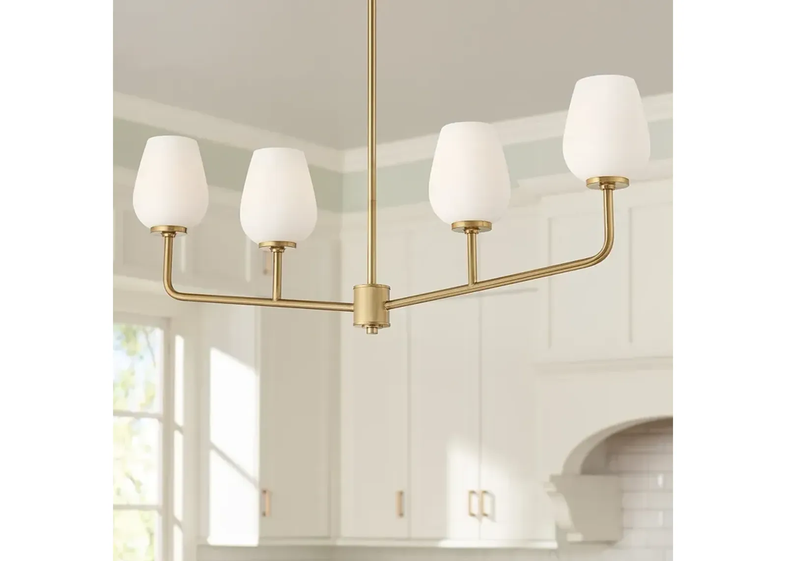 Possini Euro Glaston 41 1/2" Wide Soft Gold 4-Light Island Chandelier