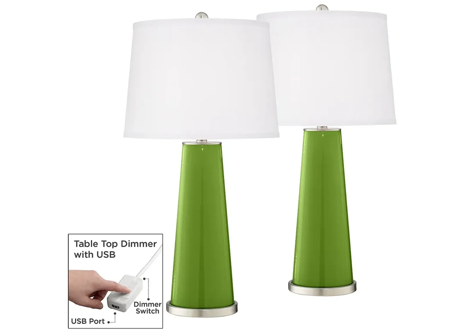 Gecko Leo Table Lamp Set of 2 with Dimmers