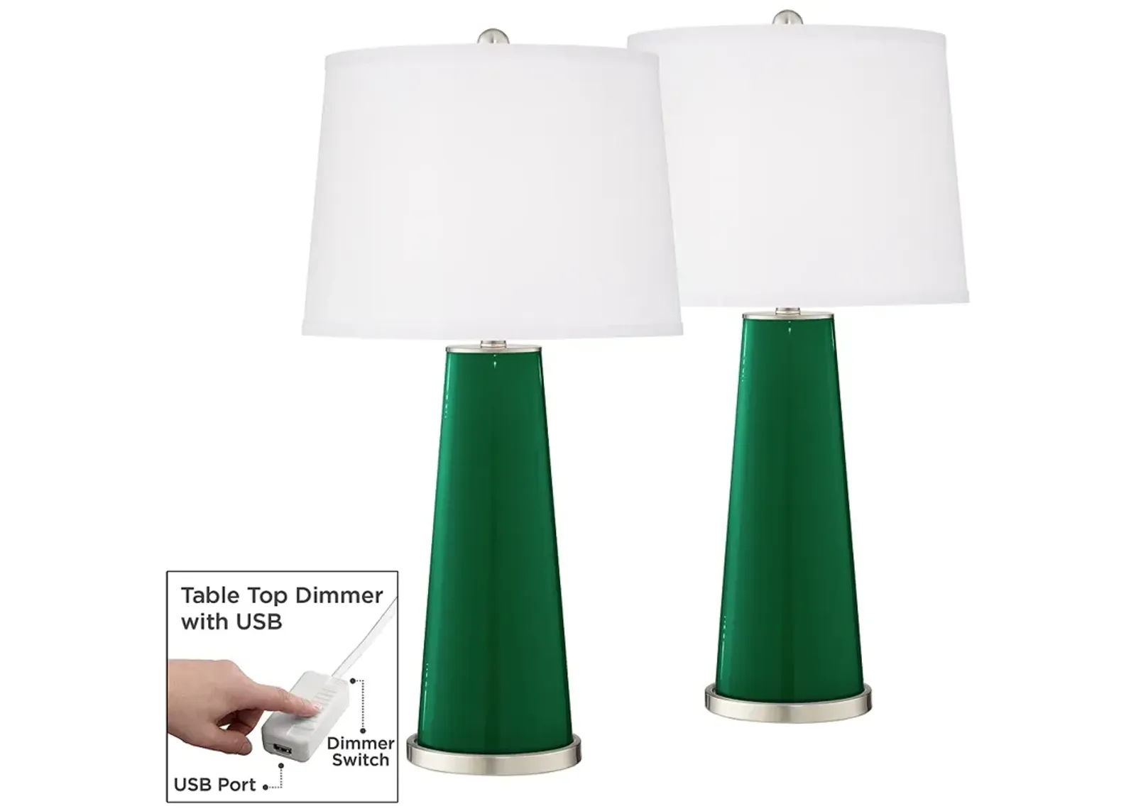 Greens Leo Table Lamp Set of 2 with Dimmers