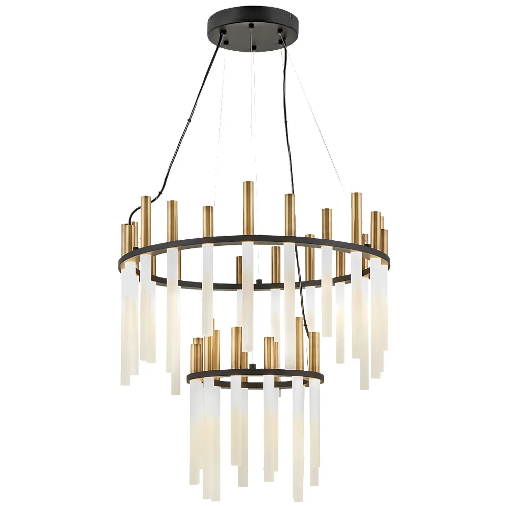 Echo 26" Wide Heritage Brass Black 33-Light LED Chandelier