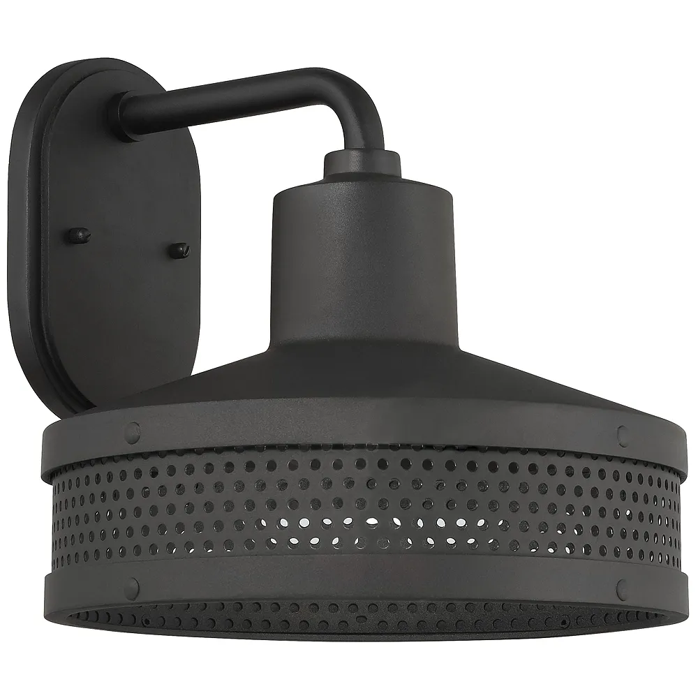 The Great Outdoors Abalone Point 1-Light Black Outdoor Wall Mount