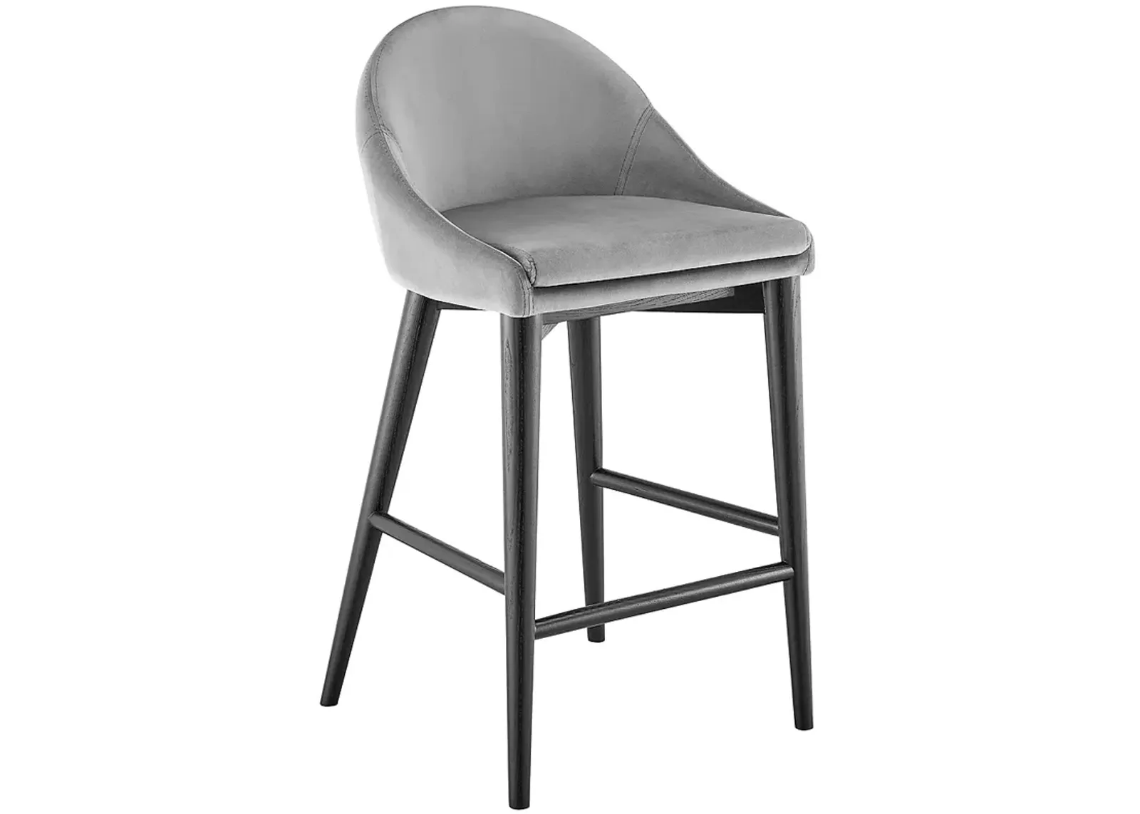 Baruch 26 1/2" Gray Velvet Counter Stool