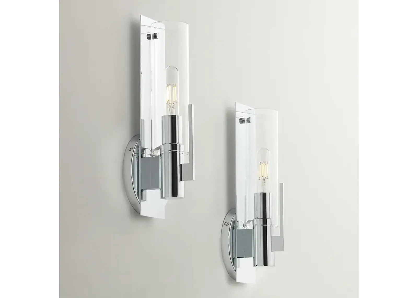 Possini Euro Pax 15" High Chrome Wall Sconce Set of 2