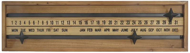 Routine Check 28 1/4" Wide Brown Wood and Metal Wall Decor