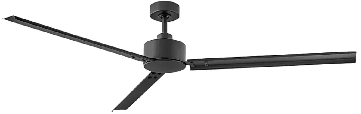 72" Hinkley Indy Matte Black Wet Rated Ceiling Fan with Wall Control