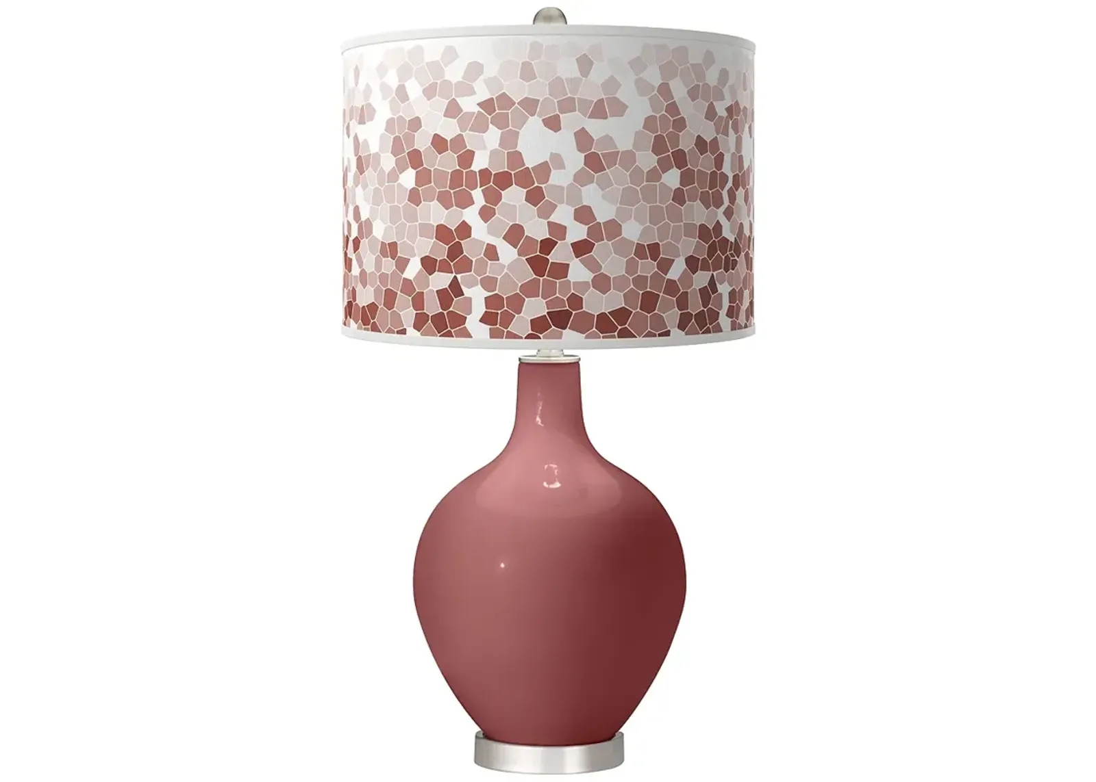 Color Plus Ovo 28 1/2" High Mosaic Shade Toile Red Table Lamp