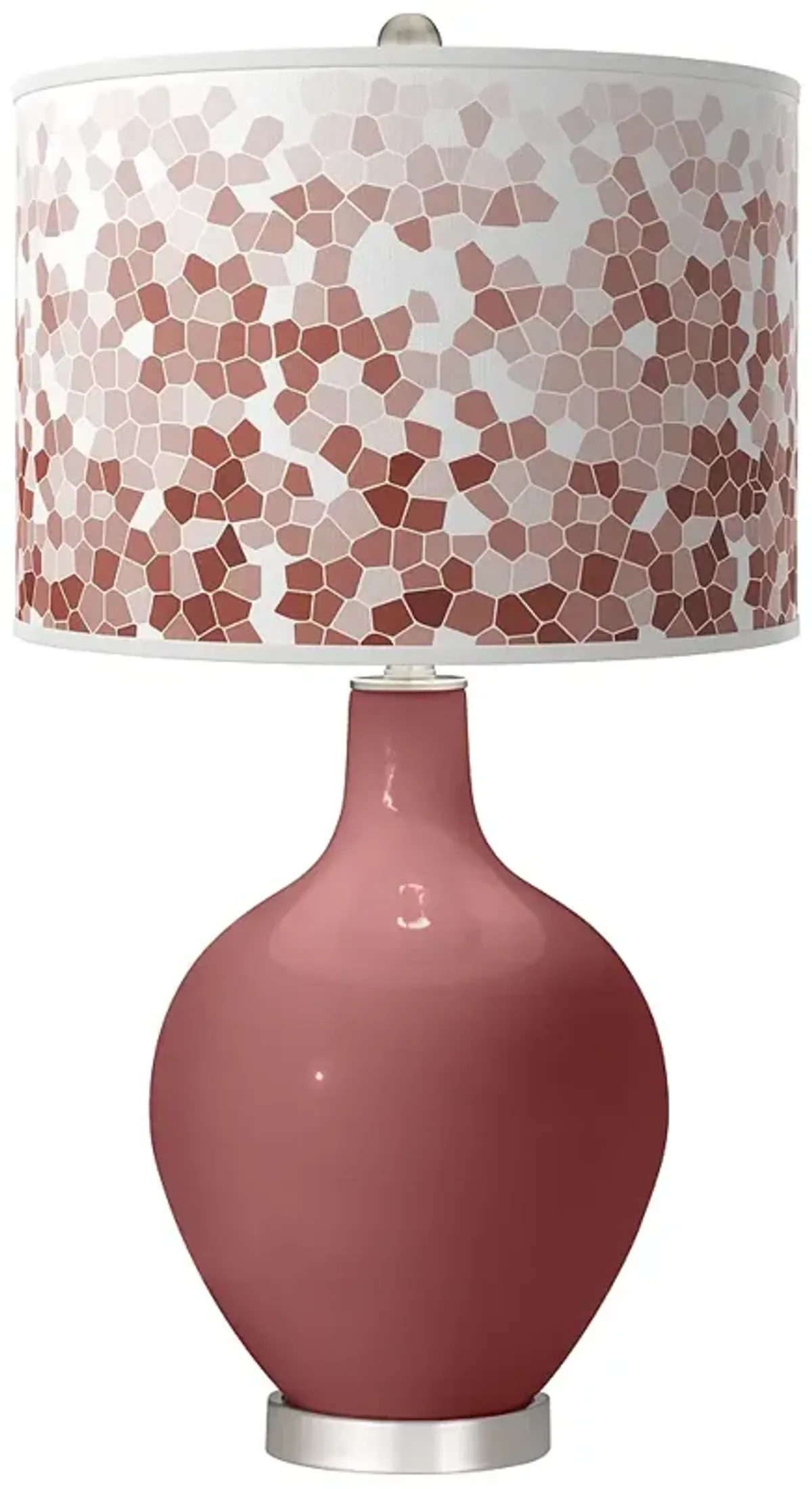 Color Plus Ovo 28 1/2" High Mosaic Shade Toile Red Table Lamp