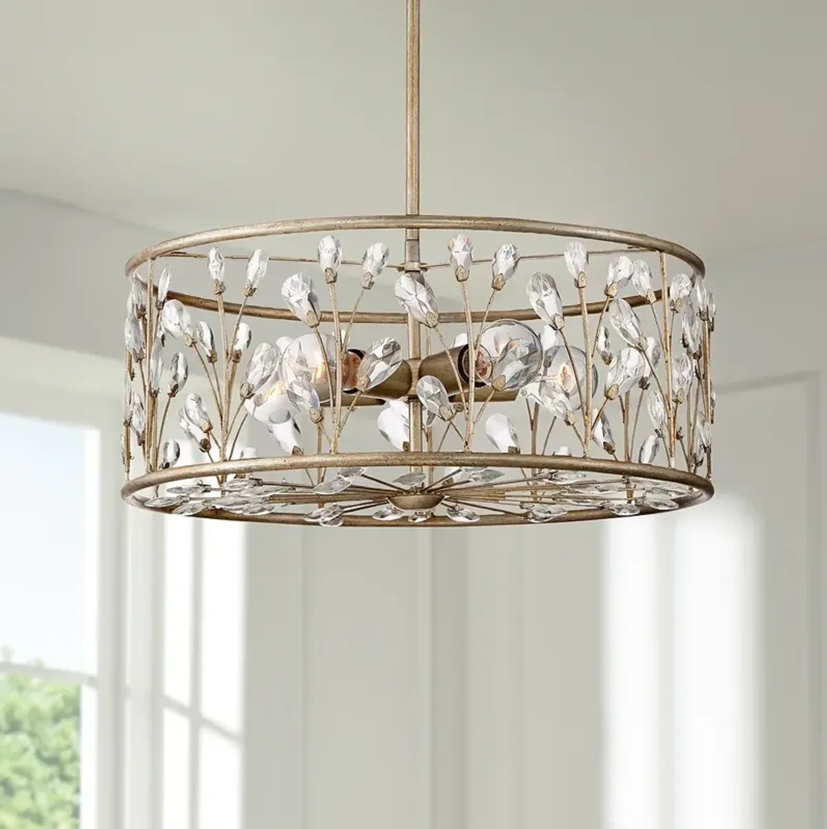 Quoizel Meadow Lane 20" Wide Vintage Gold 5-Light Pendant
