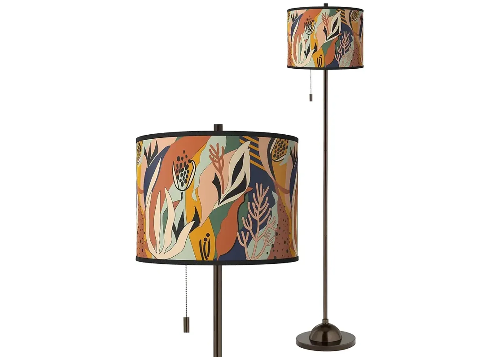 Wild Desert Giclee Glow Bronze Club Floor Lamp