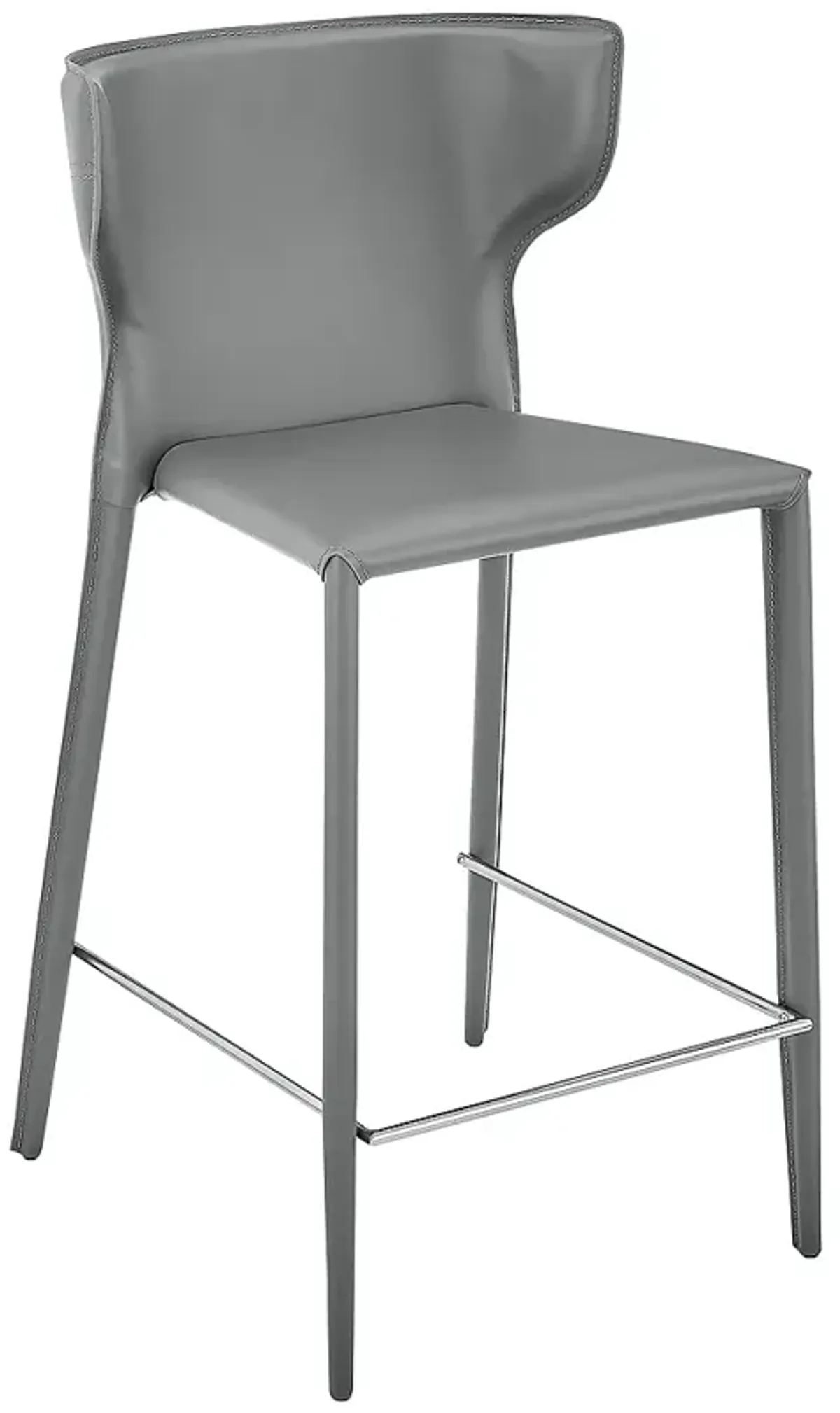 Divinia 25 1/2" Gray Leather Counter Stool