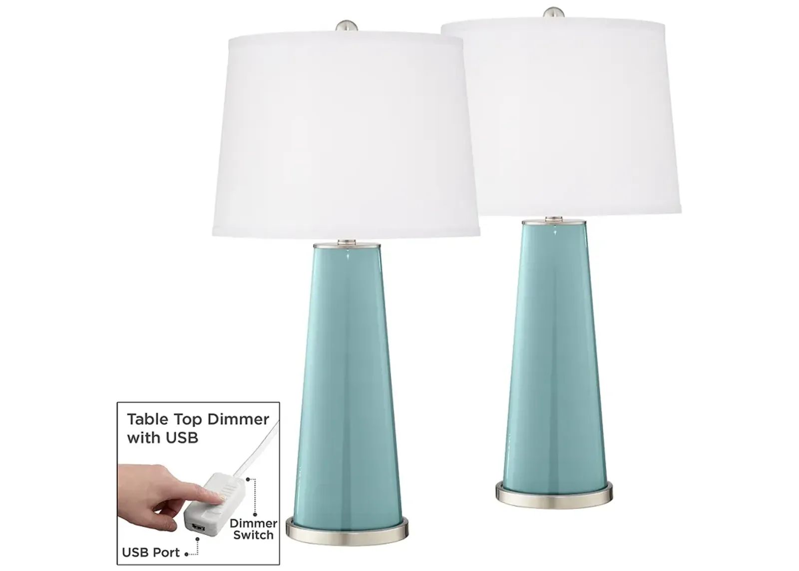 Raindrop Leo Table Lamp Set of 2 with Dimmers