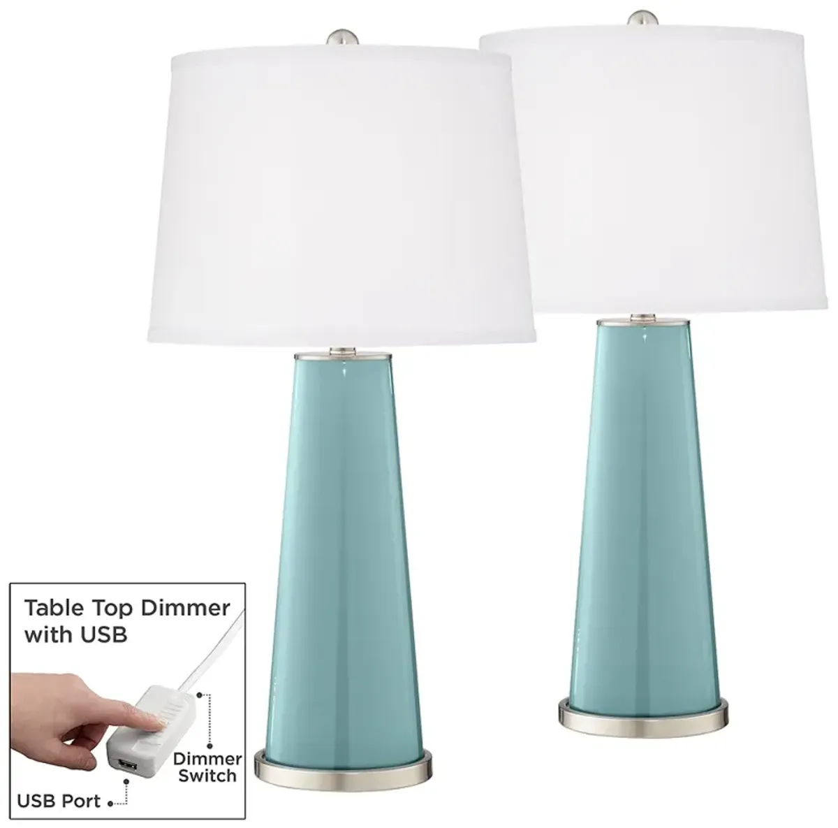 Raindrop Leo Table Lamp Set of 2 with Dimmers