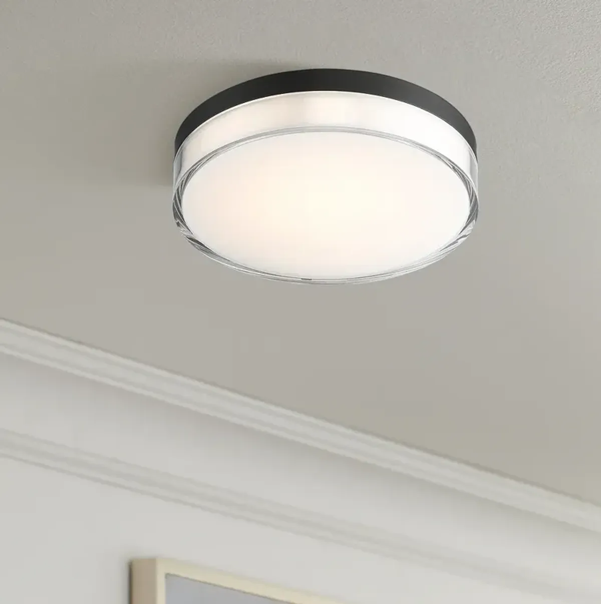 Minka Lavery Vantage 7" LED Black and White Acrylic LED Ceiling Light