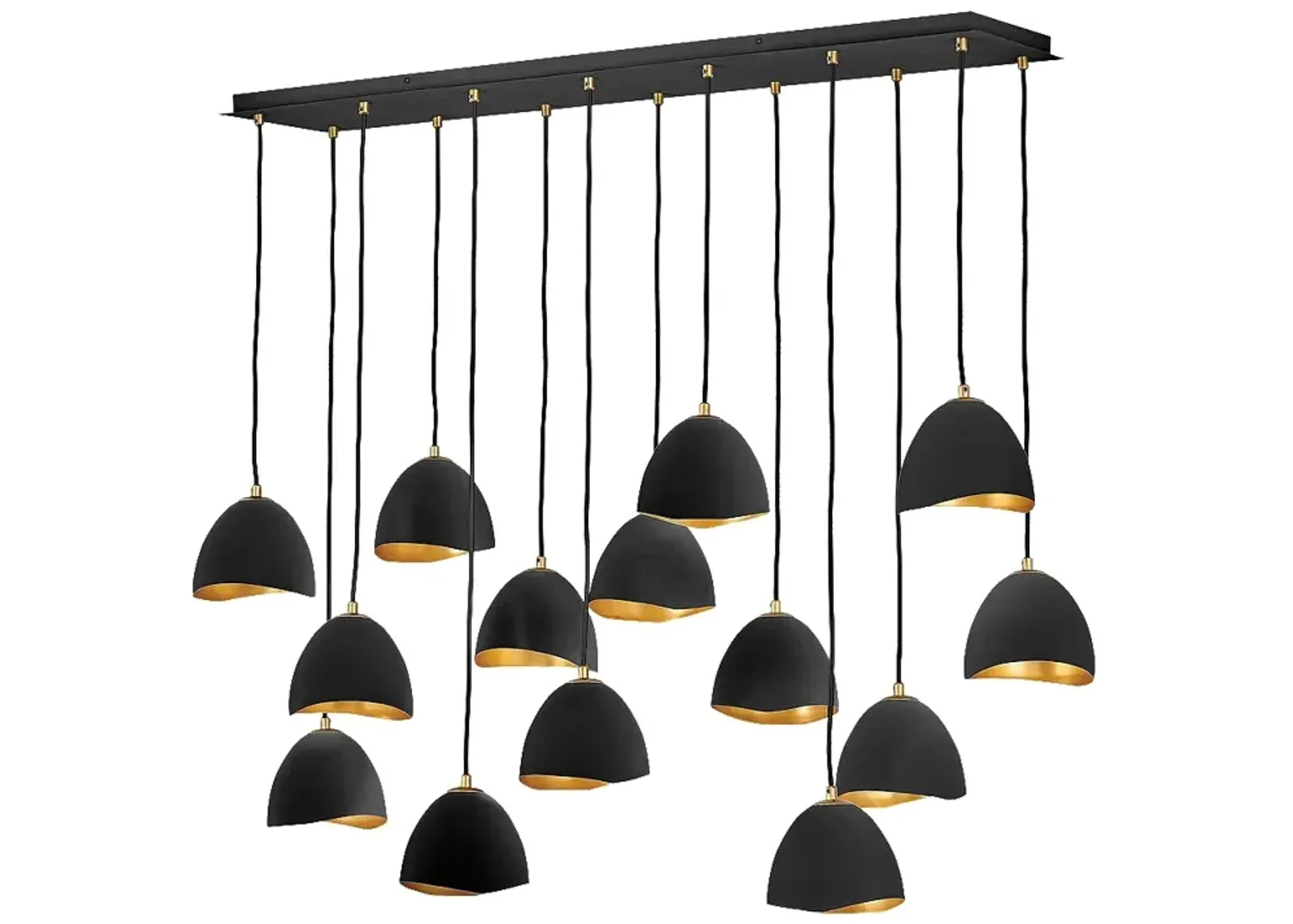 Hinkley Nula 48 1/2" Wide Black Shell Modern Linear 14-Light Pendant