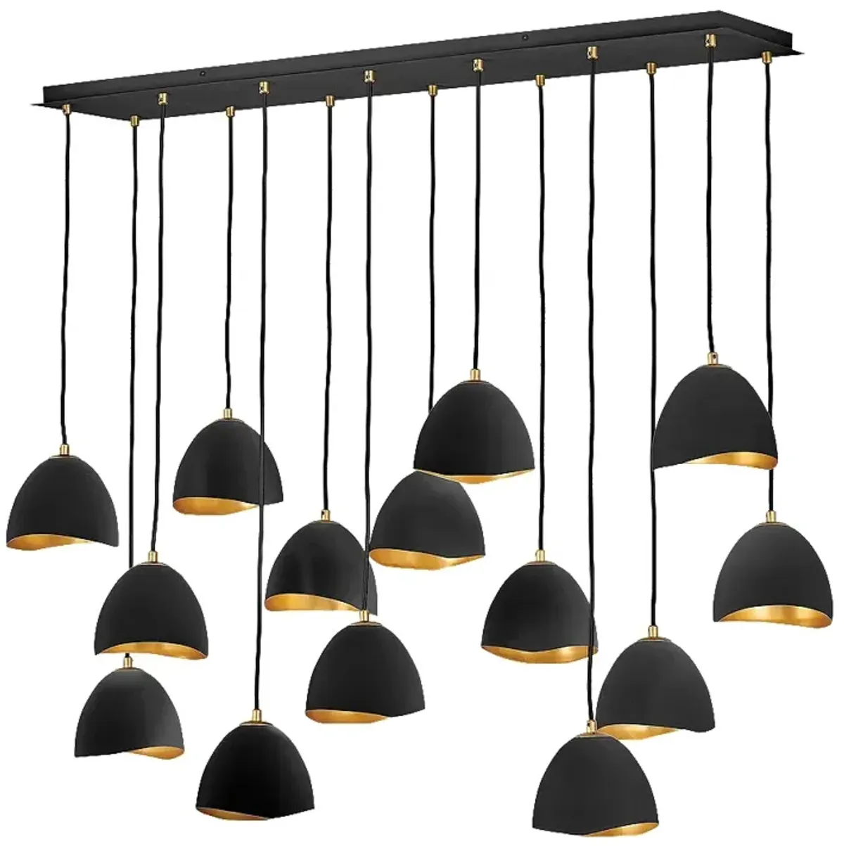 Hinkley Nula 48 1/2" Wide Black Shell Modern Linear 14-Light Pendant