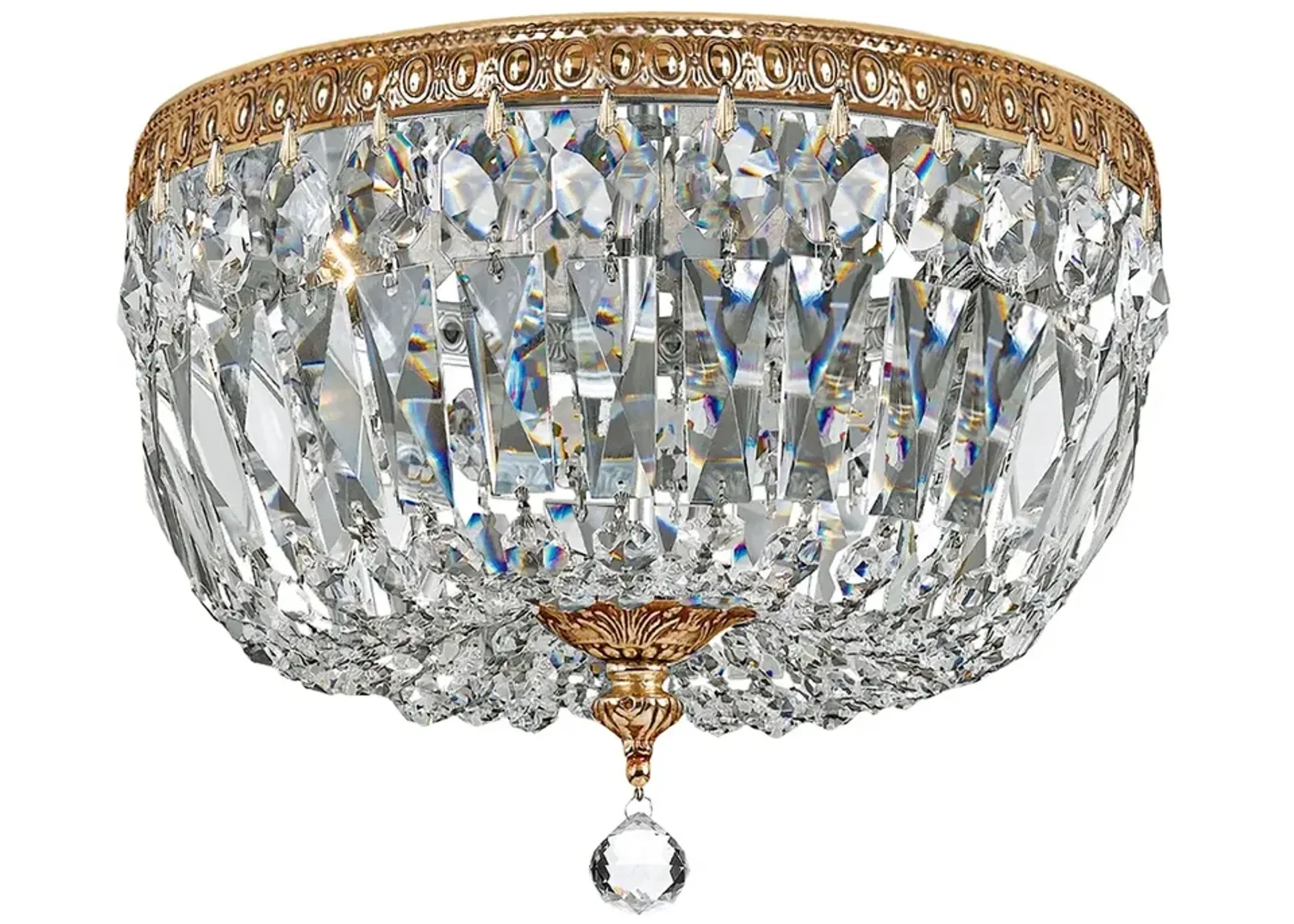 Elight DESIGN 12" Wide Brass and Crystal Ceiling Light