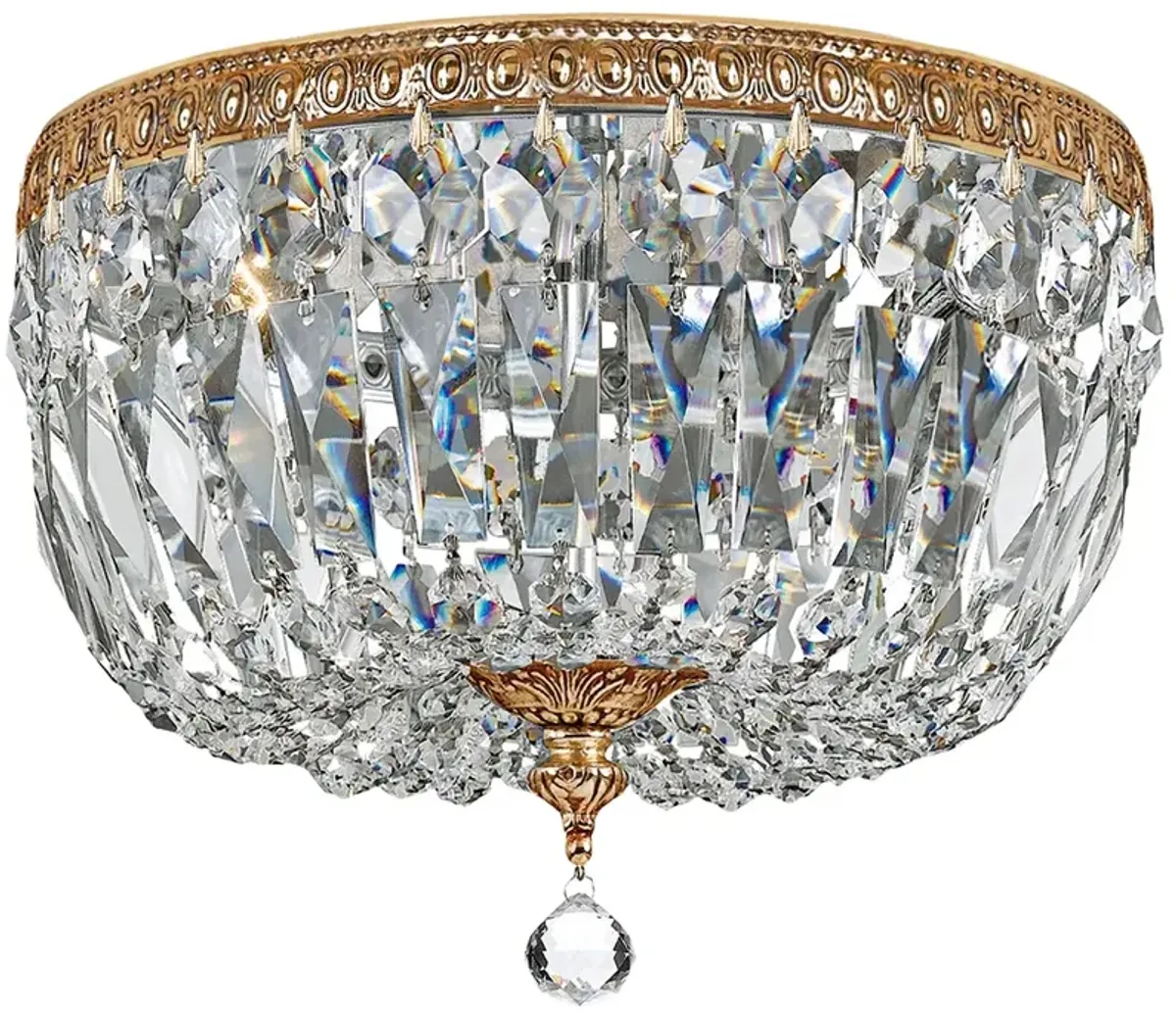 Elight DESIGN 12" Wide Brass and Crystal Ceiling Light