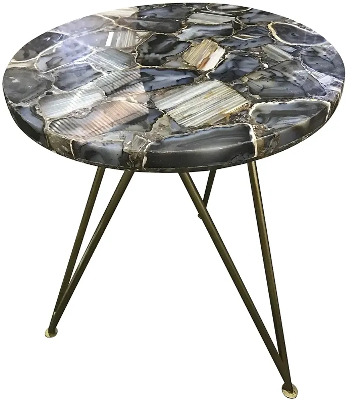 Bengal Manor 17" Wide Blue Agate Modern Accent Table