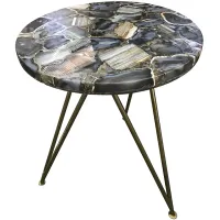 Bengal Manor 17" Wide Blue Agate Modern Accent Table